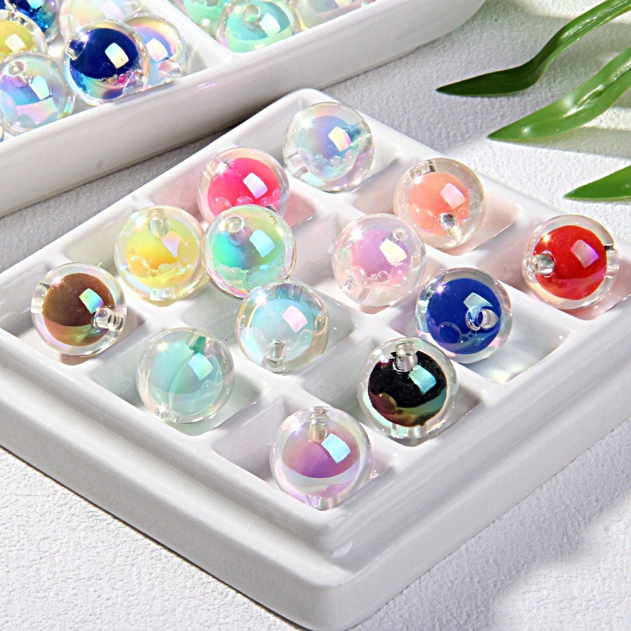 Electroplated Bead in Bead & Hand Painted Beads, DIY Loose Beads for Bracelet Car Pendant Wholesale