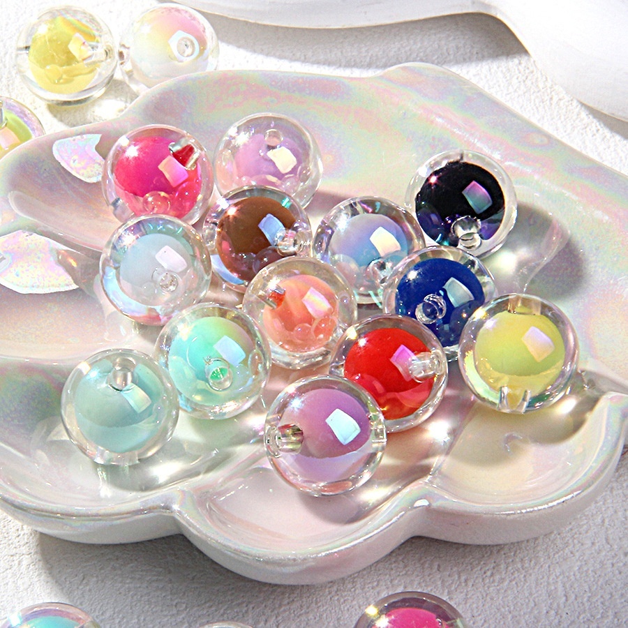 Electroplated Bead in Bead & Hand Painted Beads, DIY Loose Beads for Bracelet Car Pendant Wholesale
