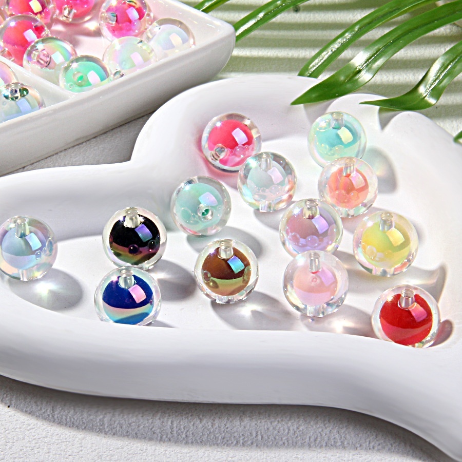 Electroplated Bead in Bead & Hand Painted Beads, DIY Loose Beads for Bracelet Car Pendant Wholesale