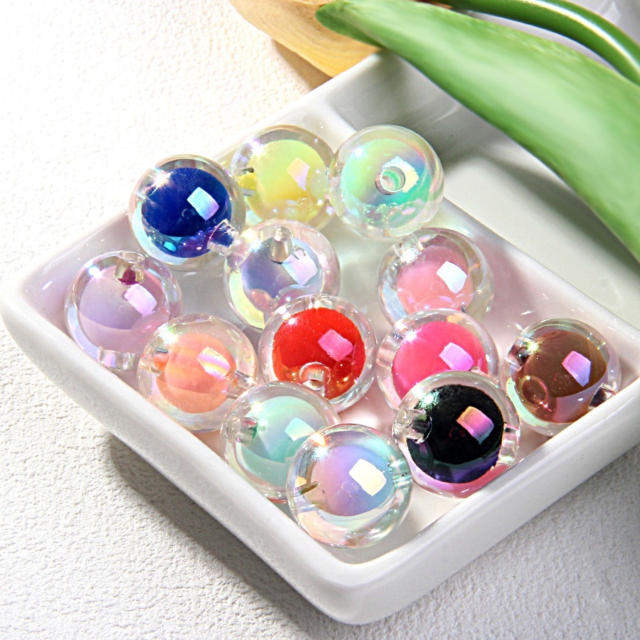 Electroplated Bead in Bead & Hand Painted Beads, DIY Loose Beads for Bracelet Car Pendant Wholesale