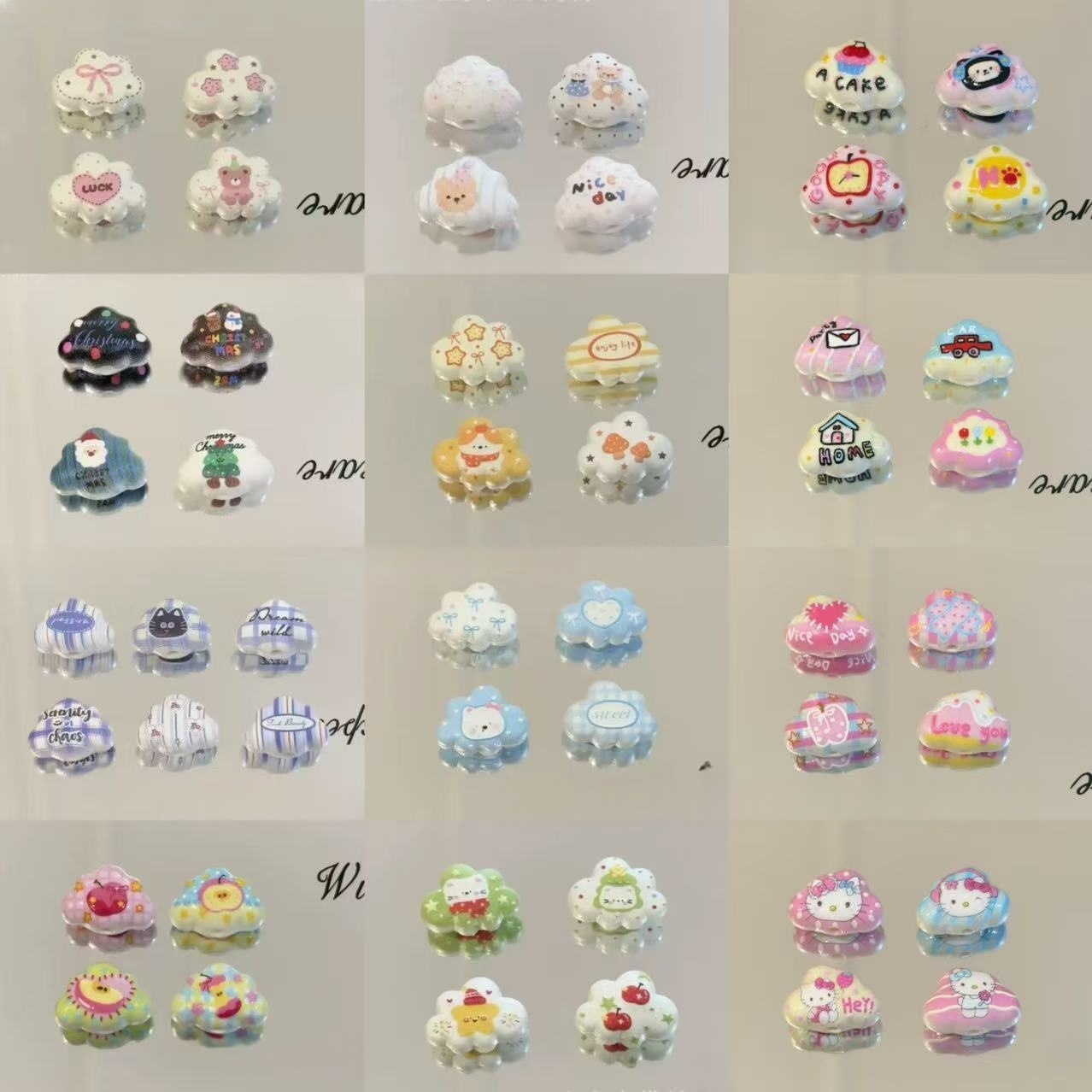 Acrylic Embossed Silk Glossy Plumeria Beads Collection DIY Jewelry Phone Chain Keychain Accessories