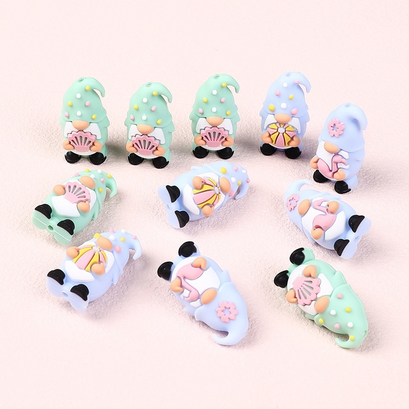 Summer 3D Silicone Beads Flamingo Shell Beads for Beaded Pen Jewelry Wholesale