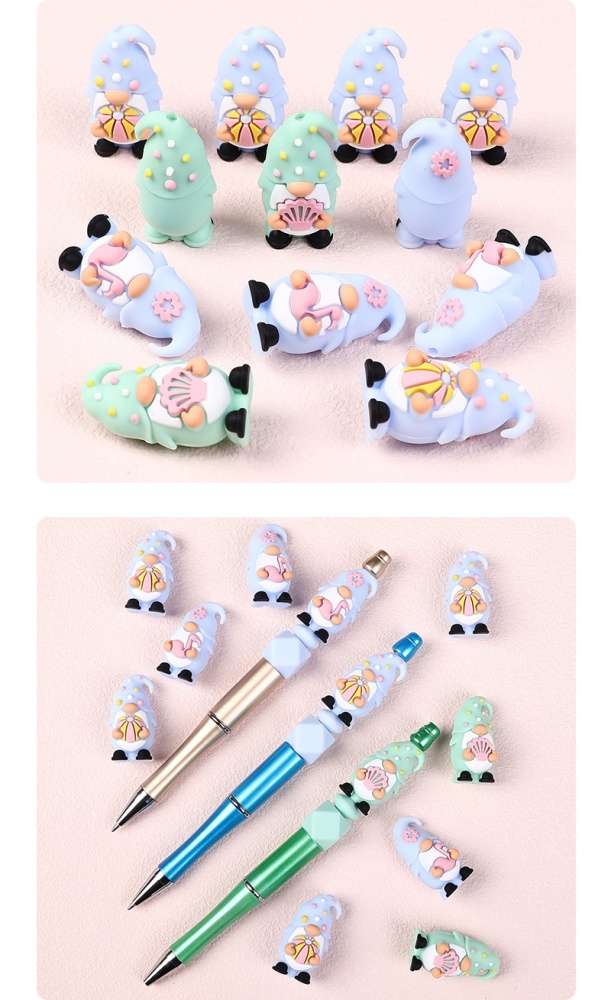 Summer 3D Silicone Beads Flamingo Shell Beads for Beaded Pen Jewelry Wholesale