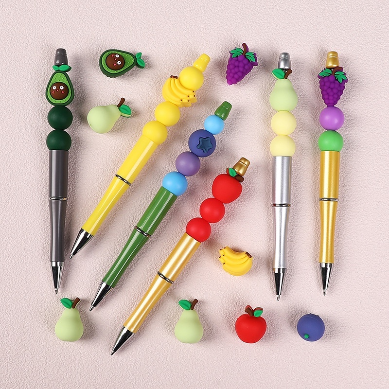 Scented Simulation Fruit Silicone Beads, Avocado Resin Beads Straight Hole Loose Beads for DIY Necklace Jewelry Wholesale