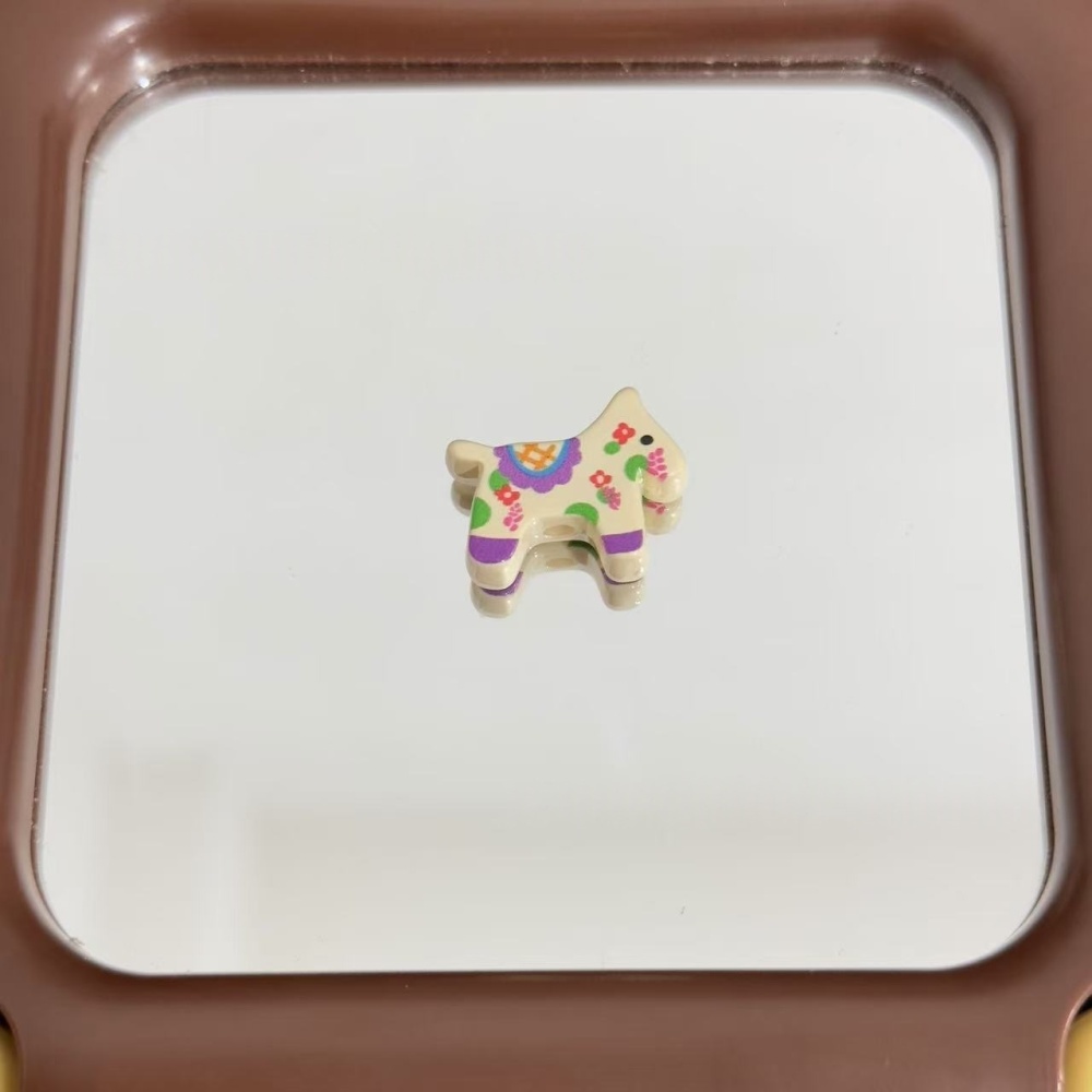 Colorful Printed Cream Trojan Horse Beads DIY Bracelet Phone Chain Bag Charm Car Hanging Accessories