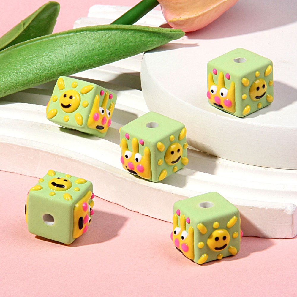 Matte Hand Painted Beads, Winter Multi-faceted Cartoon Mixed Beads for Phone Chain DIY Jewelry Wholesale