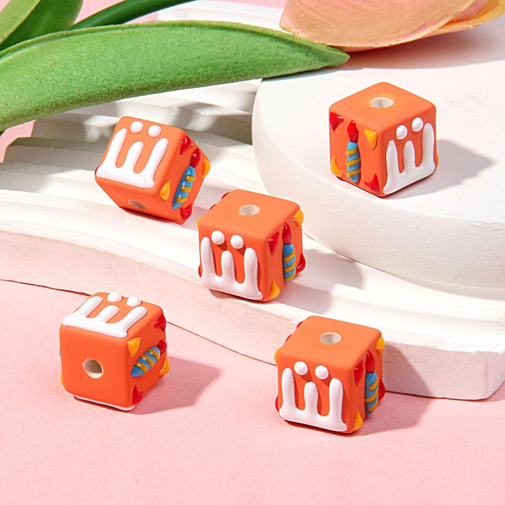 Matte Hand Painted Beads, Winter Multi-faceted Cartoon Mixed Beads for Phone Chain DIY Jewelry Wholesale
