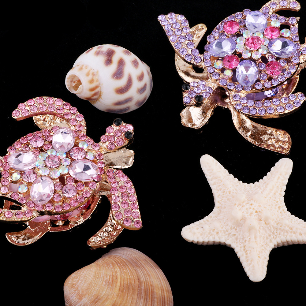 Double‑Sided Turtle Rhinestone Ball Straight Hole Beads DIY Phone Chain Keychain Bag Chain Heavy‑Duty Polymer Clay Accessories