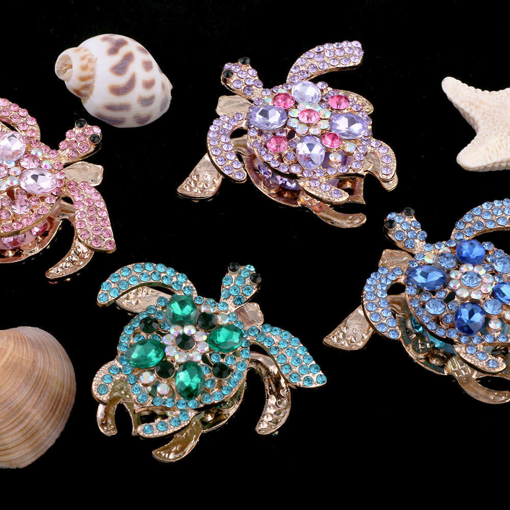 Double‑Sided Turtle Rhinestone Ball Straight Hole Beads DIY Phone Chain Keychain Bag Chain Heavy‑Duty Polymer Clay Accessories