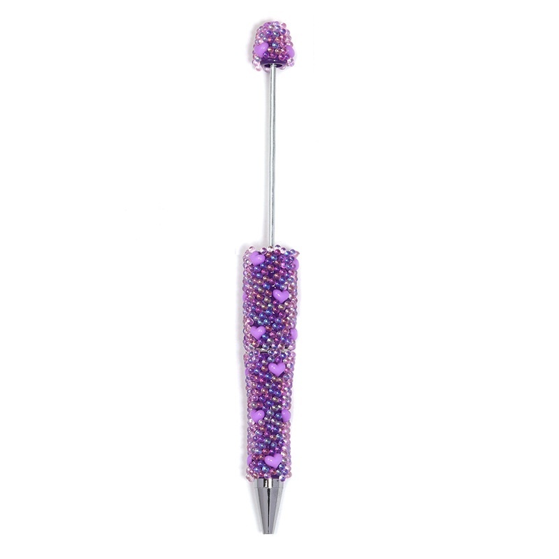 Mermaid Heart Bubble Glass Beads Rotating Beaded Pen Student Gift Pen Wholesale