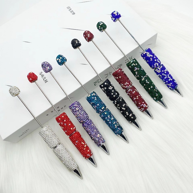 DIY Full Rhinestone Beaded Pen, Cute Mini Bead Twist Gel Pen, Ins Popular Colorful Gift Pen Wholesale