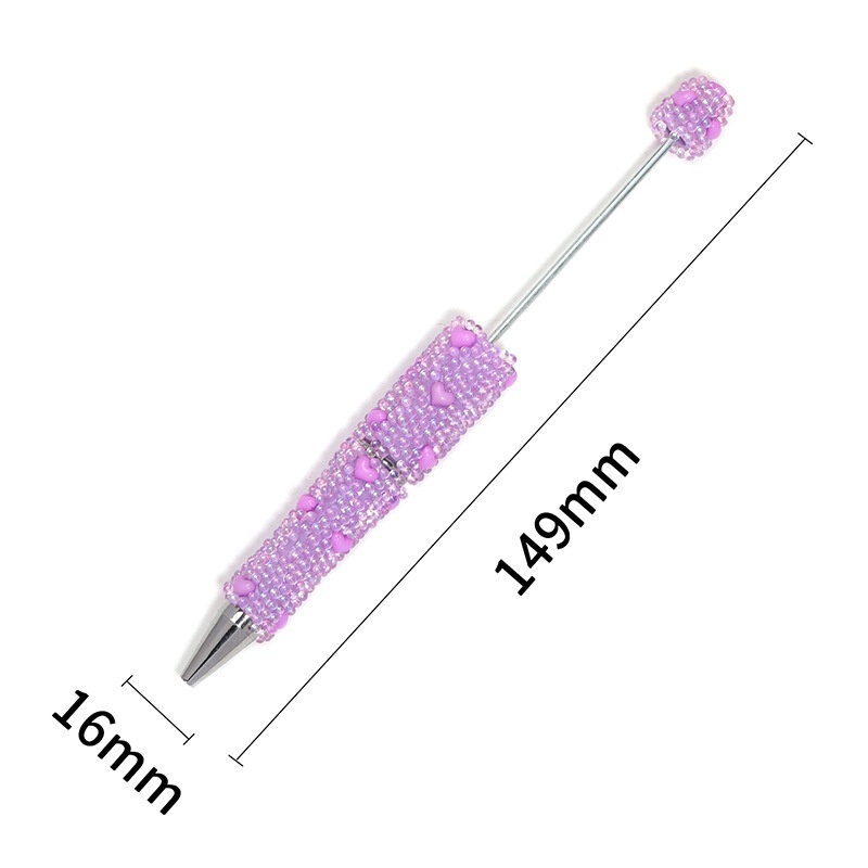 Mermaid Heart Bubble Glass Beads Rotating Beaded Pen Student Gift Pen Wholesale