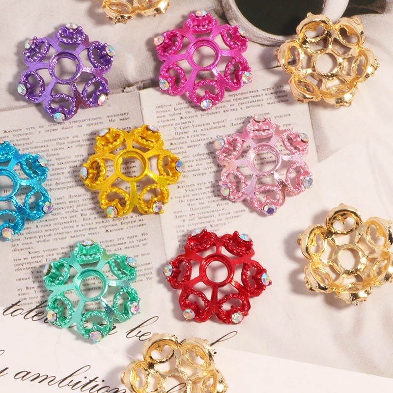 Elegant Hollow-out Snowflake Spacer Discs | Charming Winter-style DIY Beading Supplies for Handmade Chains & Bracelets