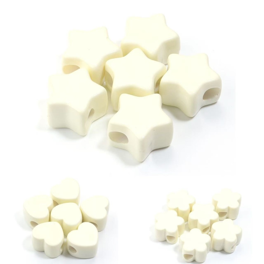 Colorful Cream Large Hole Beads, Star Heart Flower Beads for DIY Jewelry Wholesale