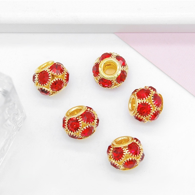 Rhinestone Spacer Beads for DIY Jewelry Making, Sparkling Rhinestone Beads for Phone Chain Keychain Bracelet Crafts