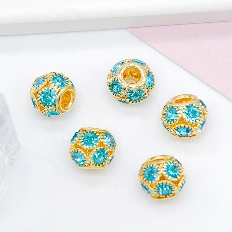 Rhinestone Spacer Beads for DIY Jewelry Making, Sparkling Rhinestone Beads for Phone Chain Keychain Bracelet Crafts