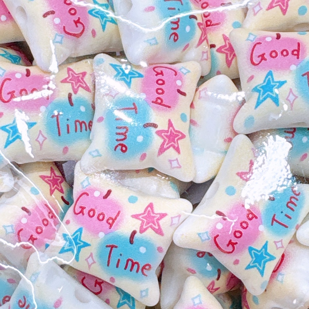 Printed Acrylic Beads, Bow Heart Square Pillow Beads, Through Hole Beads for Phone Chain Bag Charm DIY Wholesale