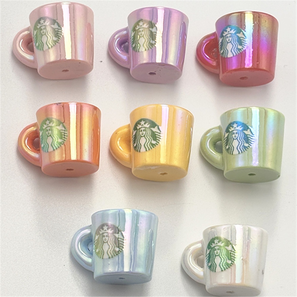 Colorful Simulation Cup Beads, Straight Hole Beads for Beaded Pen Keychain Phone Chain Car Pendant Wholesale