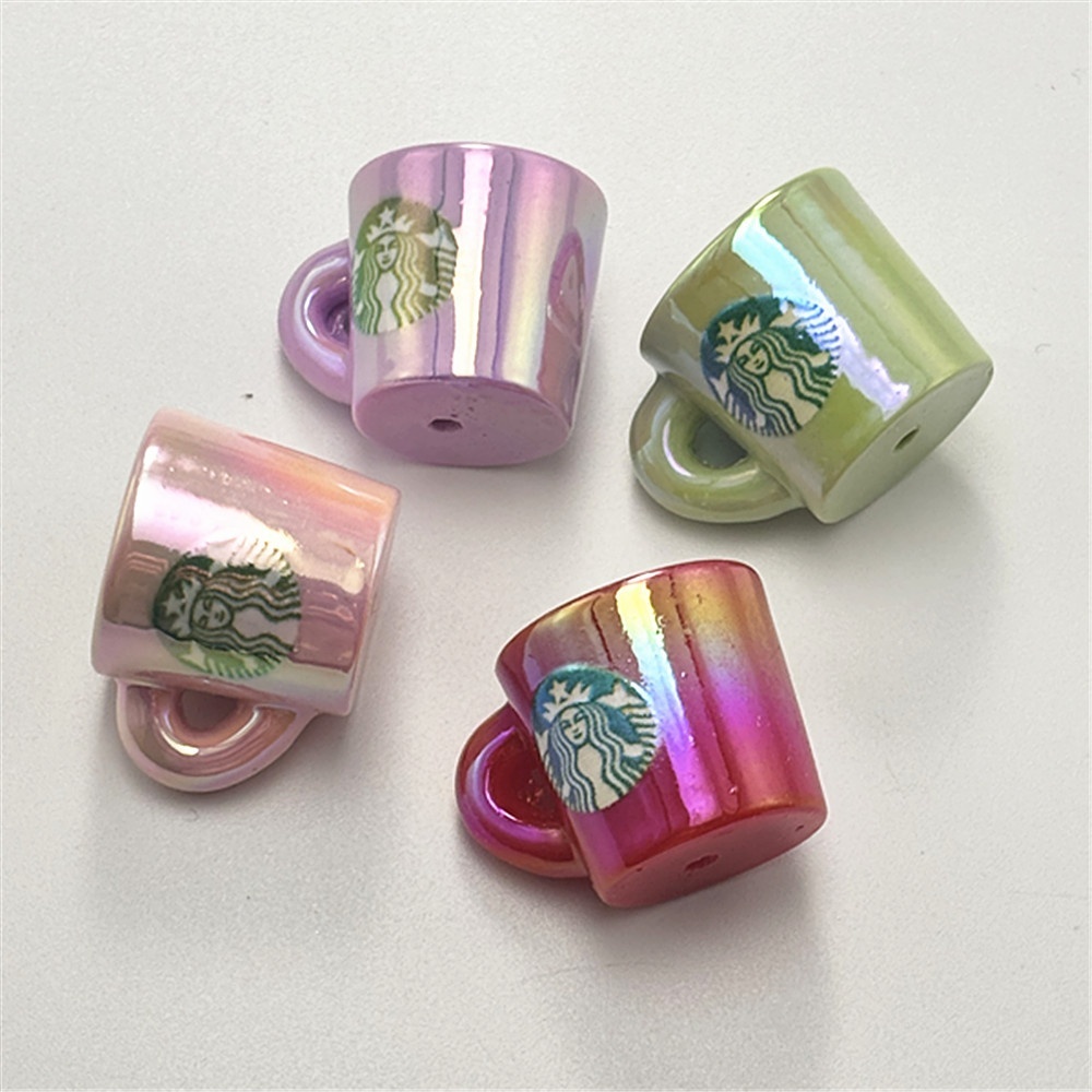 Colorful Simulation Cup Beads, Straight Hole Beads for Beaded Pen Keychain Phone Chain Car Pendant Wholesale