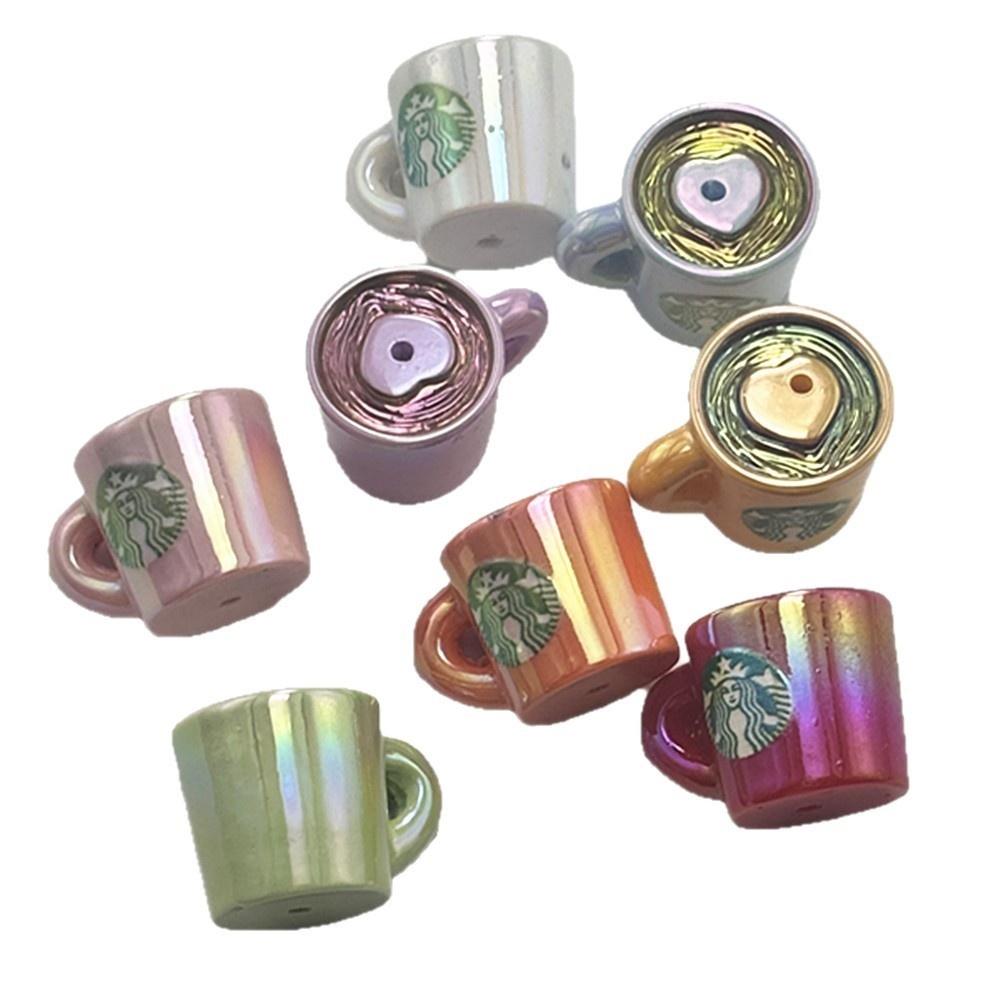 Colorful Simulation Cup Beads, Straight Hole Beads for Beaded Pen Keychain Phone Chain Car Pendant Wholesale