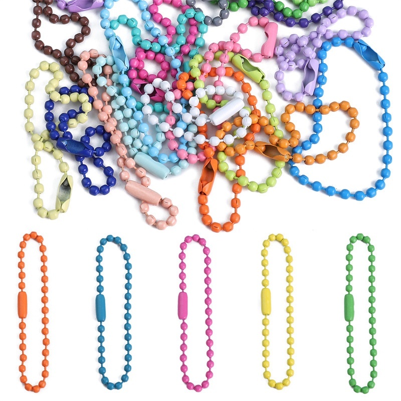 Painted Iron Ball Chain & Connectors, DIY Accessories for Key Ring Pendant Doll Charm Wholesale