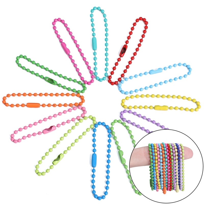 Painted Iron Ball Chain & Connectors, DIY Accessories for Key Ring Pendant Doll Charm Wholesale
