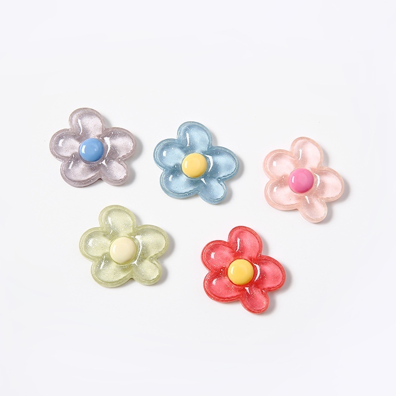 Crystal Flower Resin Charms, DIY Decorations for Crocs Shoe Charms Hair Claw Scrunchies Wholesale