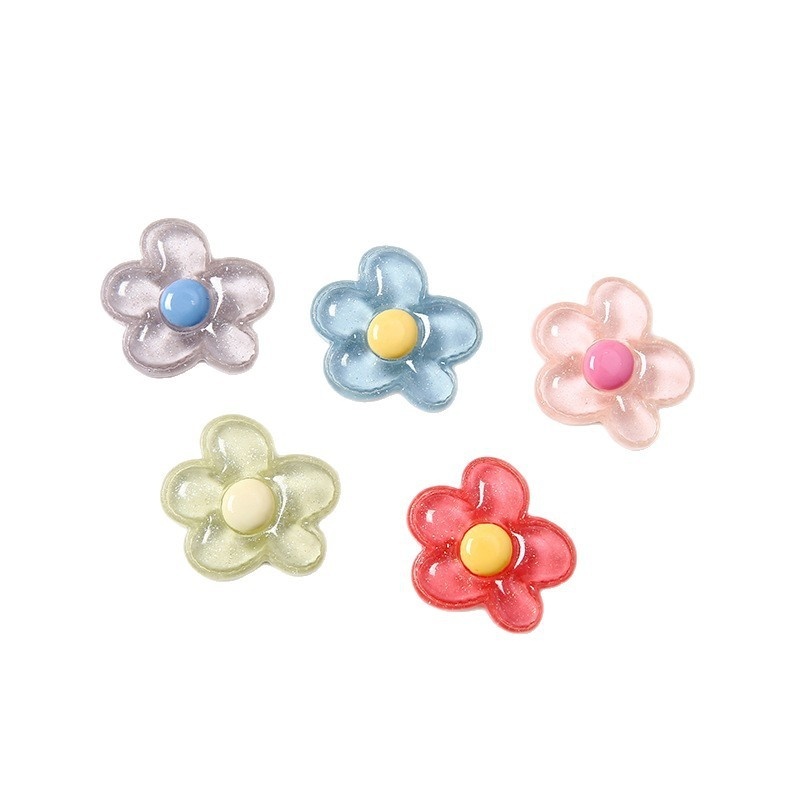 Crystal Flower Resin Charms, DIY Decorations for Crocs Shoe Charms Hair Claw Scrunchies Wholesale