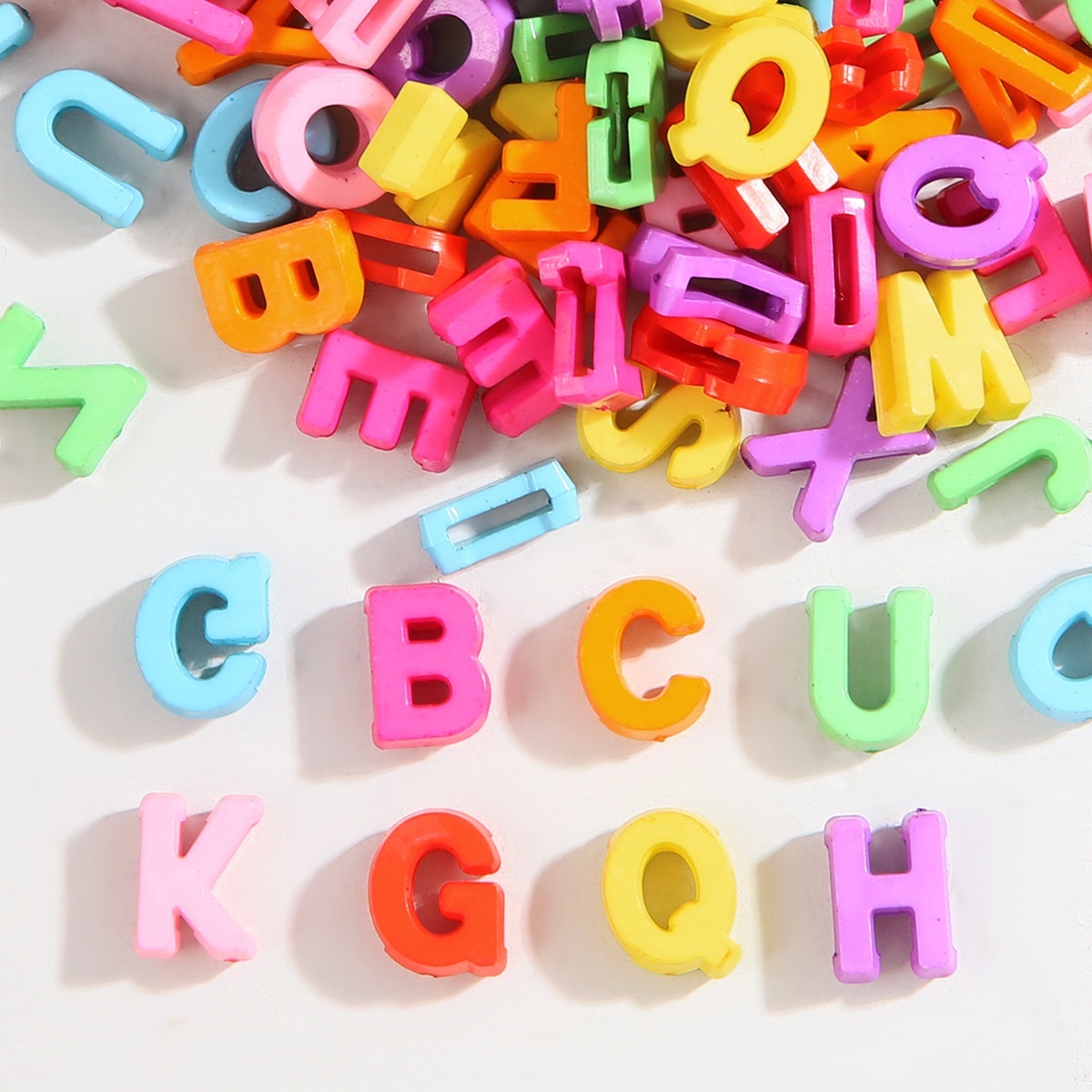 Macaron Ice Cream Color 26 Alphabet Perforated Acrylic Beads DIY Beading Materials
