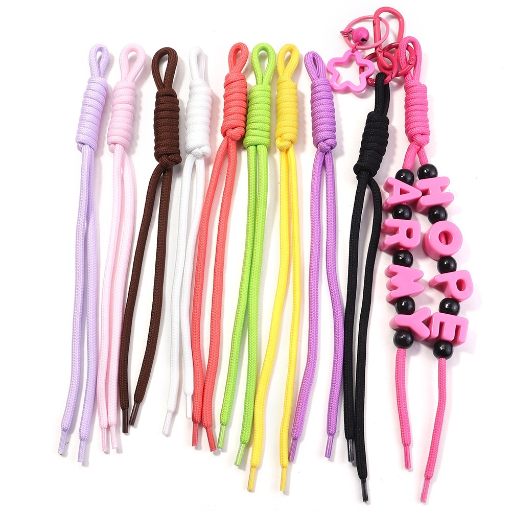 Fashion Colorful Alphabet Bead Bag Charms, Ins Style Roman Knot Braided Phone Pendant DIY Accessories Wholesale