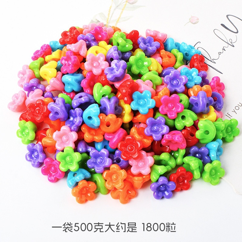 New Solid Color Acrylic Double Sided Rose Beads, Plastic Beads for Handmade Braided DIY Jewelry Wholesale