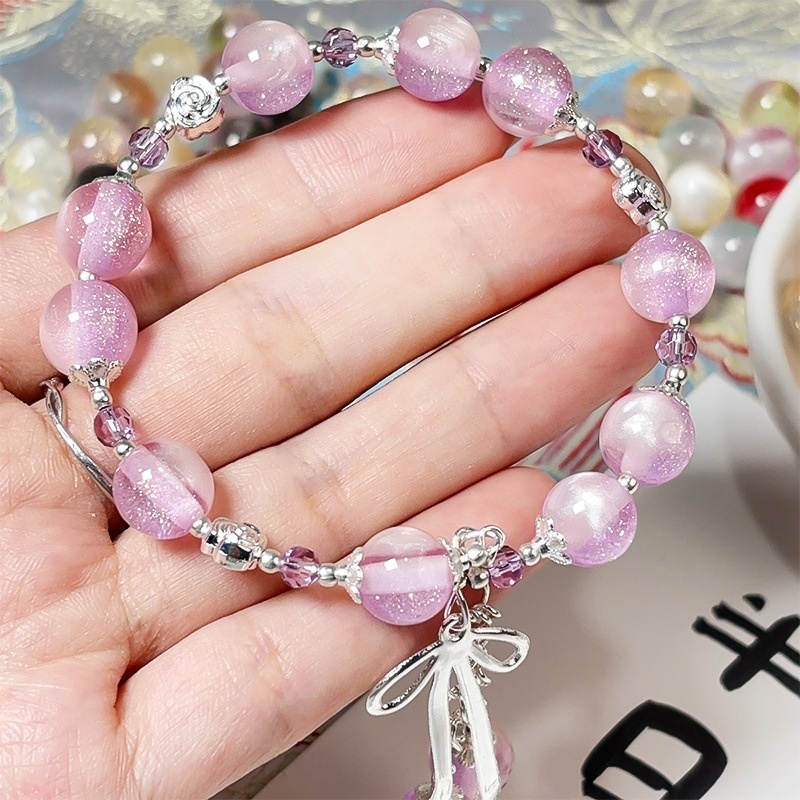 Glitter Starry Sky Transparent Mermaid Cat Eye Resin Round Beads, DIY Bracelet Necklace Jewelry Making Supplies Wholesale