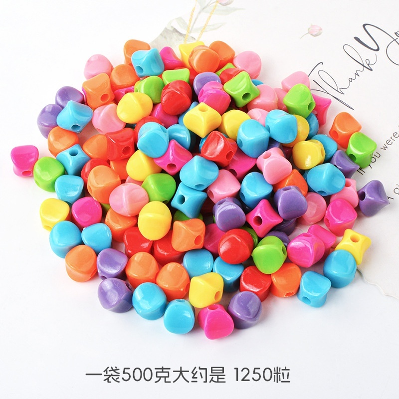 New Solid Color Acrylic Double Sided Rose Beads, Plastic Beads for Handmade Braided DIY Jewelry Wholesale