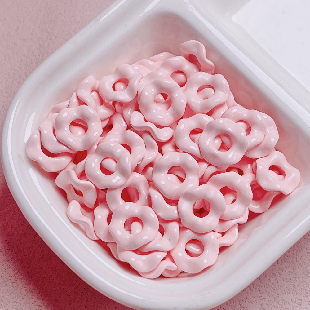 Painted Acrylic Wavy Lace Stackable Beads, Loose Beads for Phone Chain Bag Charm DIY Craft Wholesale