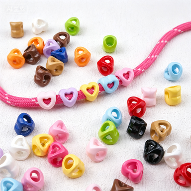Painted Large Hole Hollow Heart Acrylic Beads, for Paracord Shoelace Bag Charm Bracelet DIY Accessories Wholesale