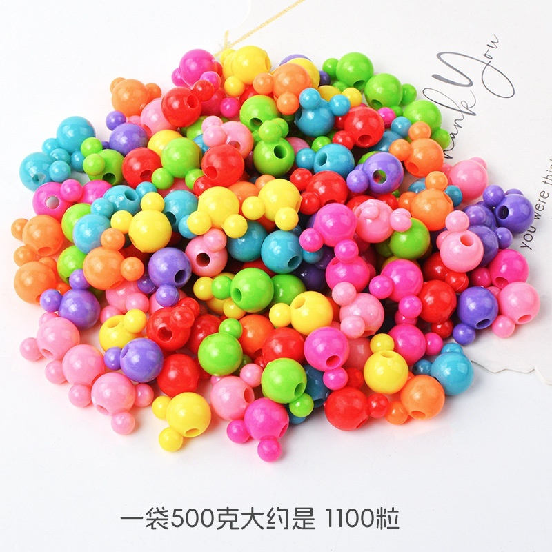 New Solid Color Acrylic Double Sided Rose Beads, Plastic Beads for Handmade Braided DIY Jewelry Wholesale
