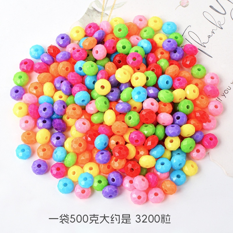 New Solid Color Acrylic Double Sided Rose Beads, Plastic Beads for Handmade Braided DIY Jewelry Wholesale