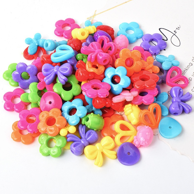 New Solid Color Acrylic Double Sided Rose Beads, Plastic Beads for Handmade Braided DIY Jewelry Wholesale
