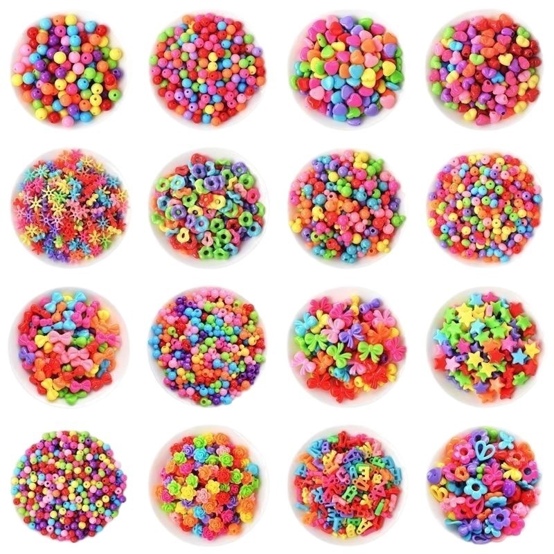 New Solid Color Acrylic Double Sided Rose Beads, Plastic Beads for Handmade Braided DIY Jewelry Wholesale