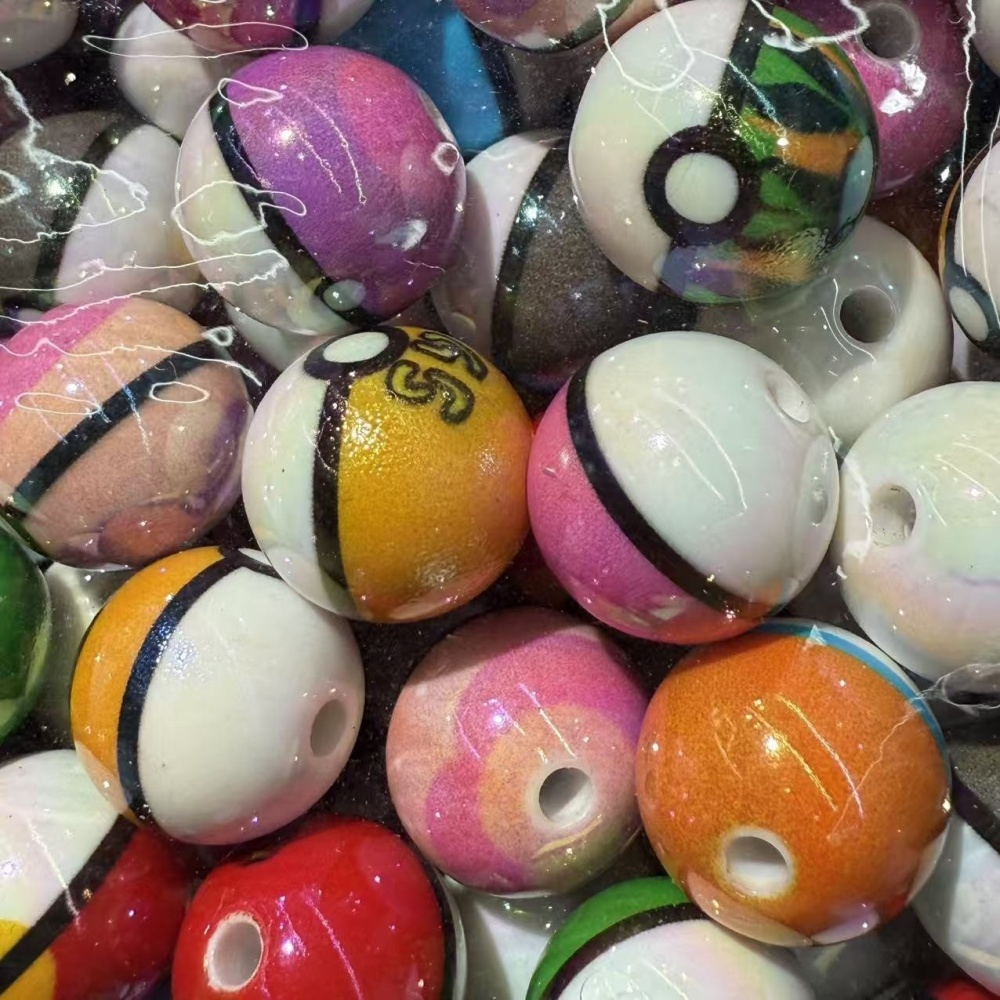 UV Plated Pokeball Acrylic Beads, DIY Pen Phone Chain Keychain Jewelry Accessories Wholesale