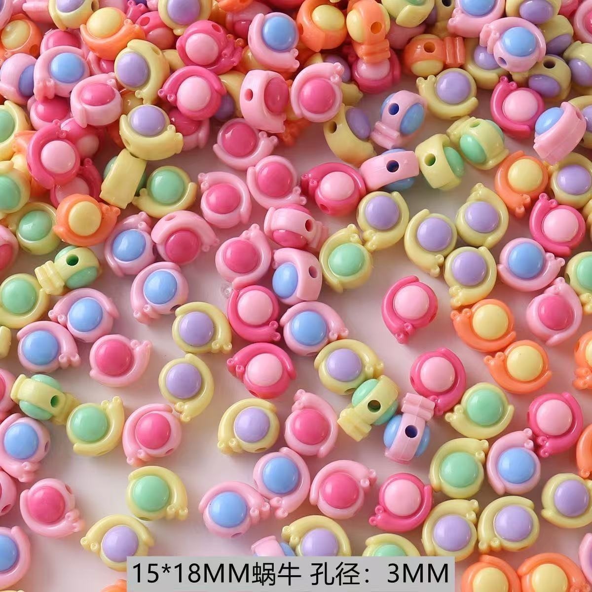 Two-Tone Inlaid Acrylic Beads, Heart & Flower Loose Beads for Bracelet DIY Jewelry Wholesale