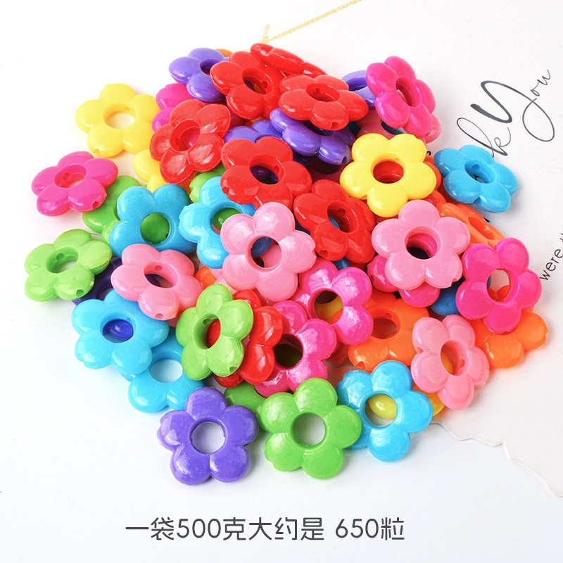 New Solid Color Acrylic Double Sided Rose Beads, Plastic Beads for Handmade Braided DIY Jewelry Wholesale