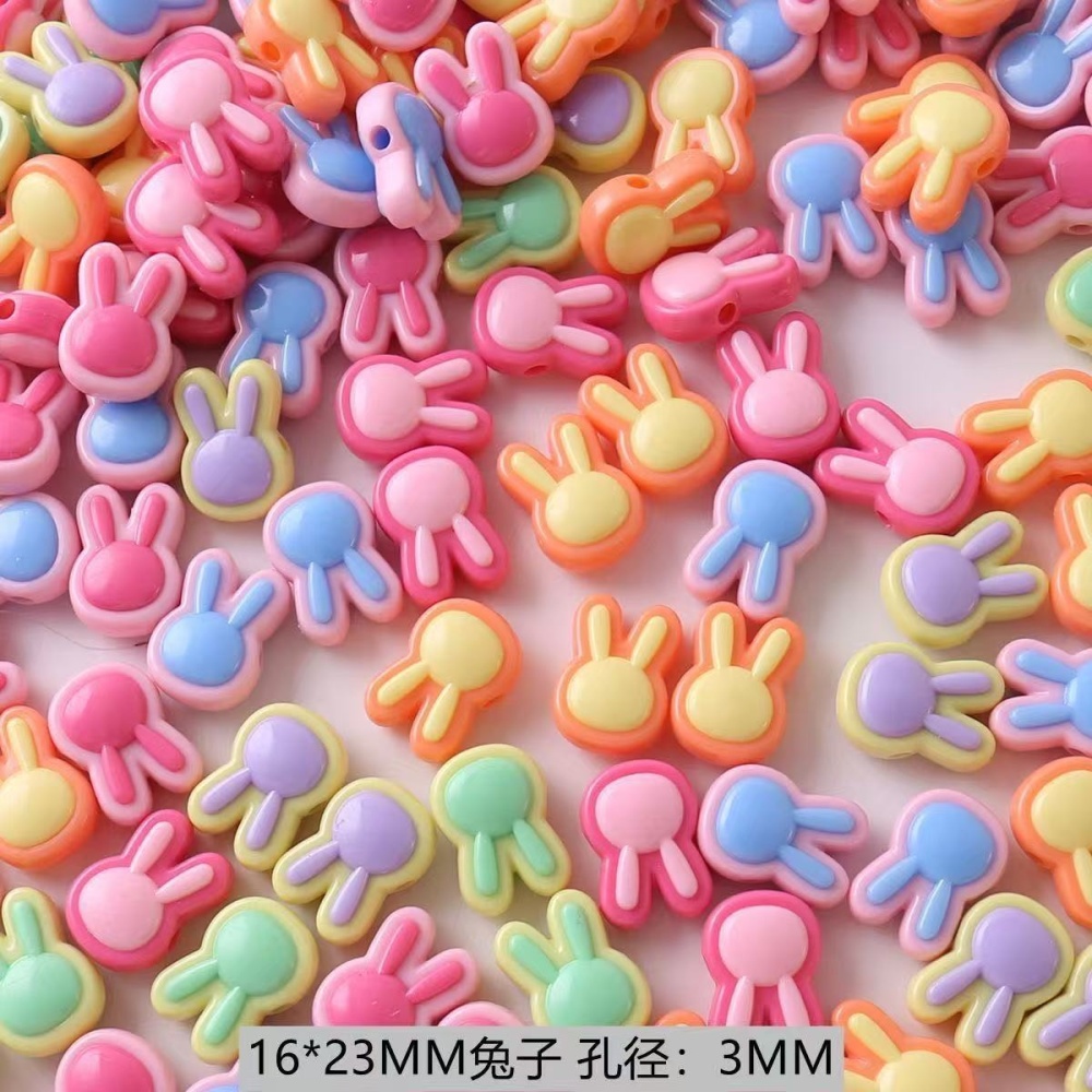Two-Tone Inlaid Acrylic Beads, Heart & Flower Loose Beads for Bracelet DIY Jewelry Wholesale