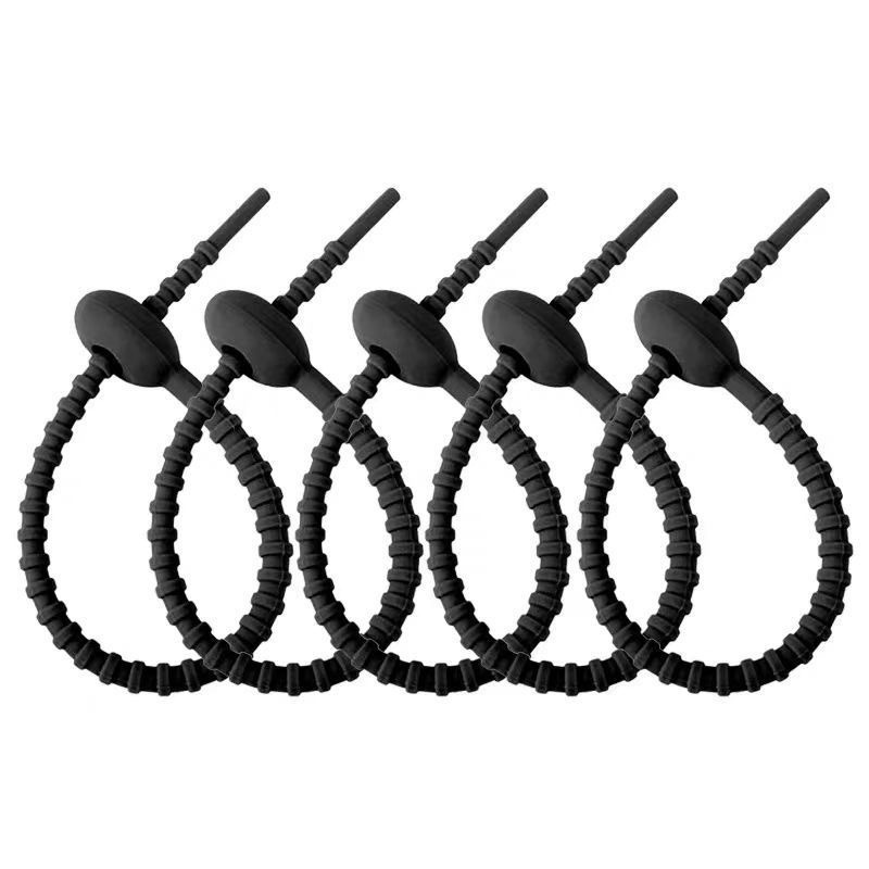 Colorful Tadpole Zip Ties, DIY Silicone Lanyards for Keychain Bag Blind Box Charm Cable Organizer Wholesale