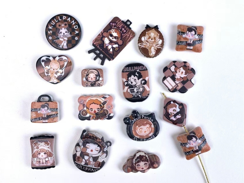 BT21 Double Sided Printed Through Hole Beads, DIY Phone Strap Bag Charm Jewelry Accessories Wholesale