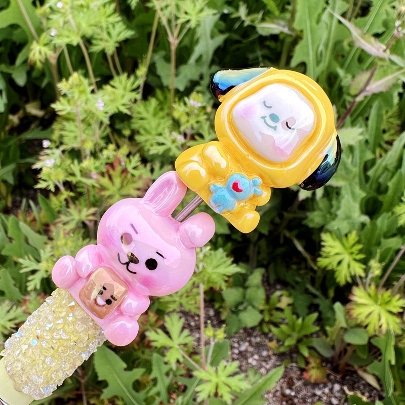 3D BT21 Resin Beads With Through Hole, Cute Cartoon BT21 Charms for DIY Bead Pen, Phone Lanyard, Keychain & Handmade Jewelry Making Wholesale