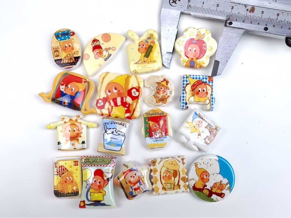 BT21 Double Sided Printed Through Hole Beads, DIY Phone Strap Bag Charm Jewelry Accessories Wholesale