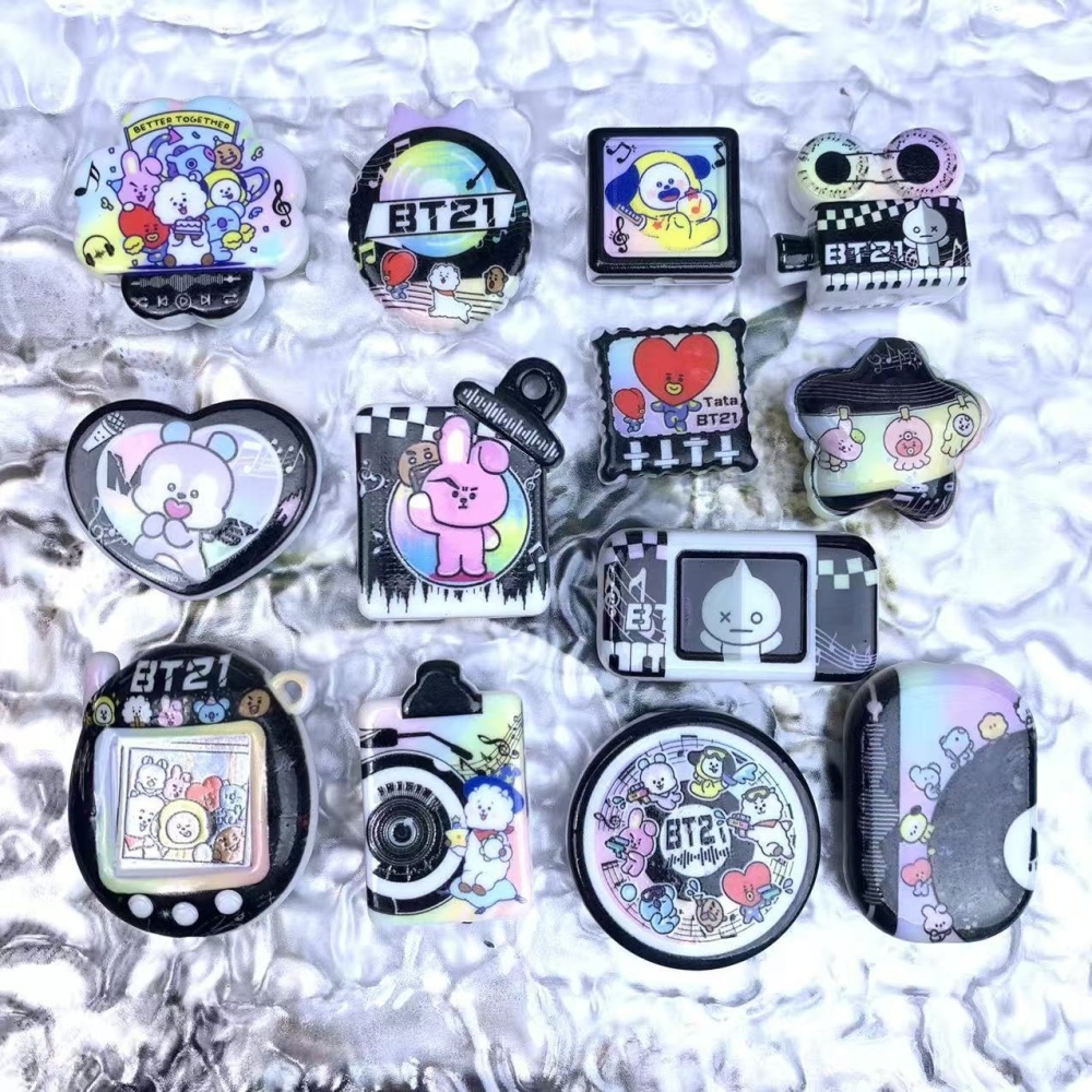 BT21 Double Sided Printed Through Hole Beads, DIY Phone Strap Bag Charm Jewelry Accessories Wholesale