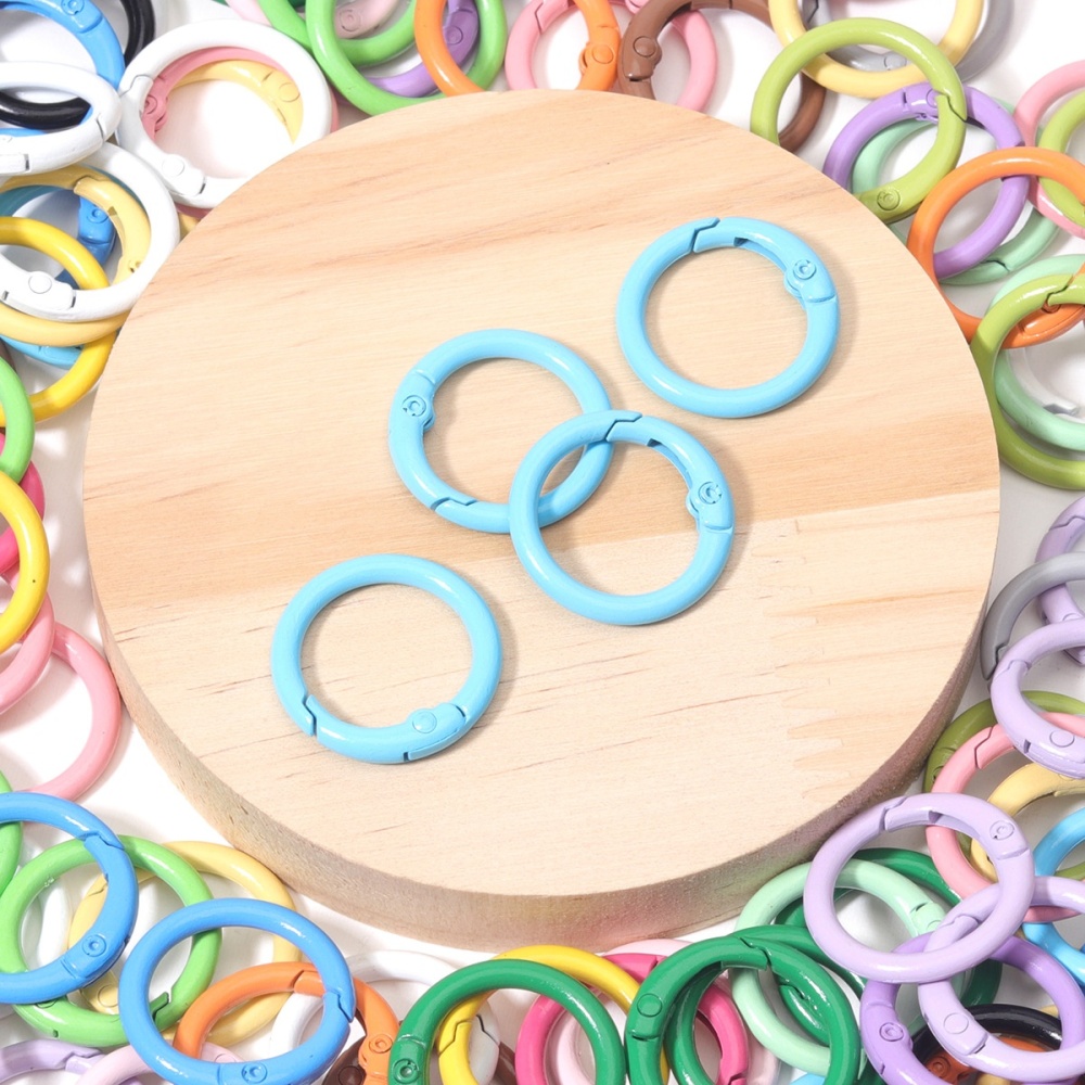 Color Painted Zinc Alloy Spring Jump Rings & Snap Hooks, DIY Bag Charm Keychain Jewelry Accessories Wholesale