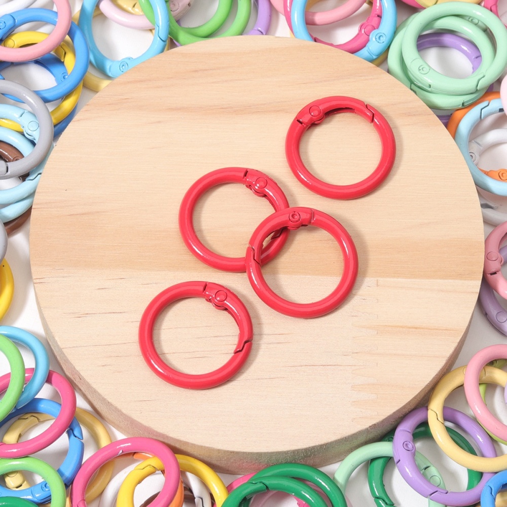 Color Painted Zinc Alloy Spring Jump Rings & Snap Hooks, DIY Bag Charm Keychain Jewelry Accessories Wholesale